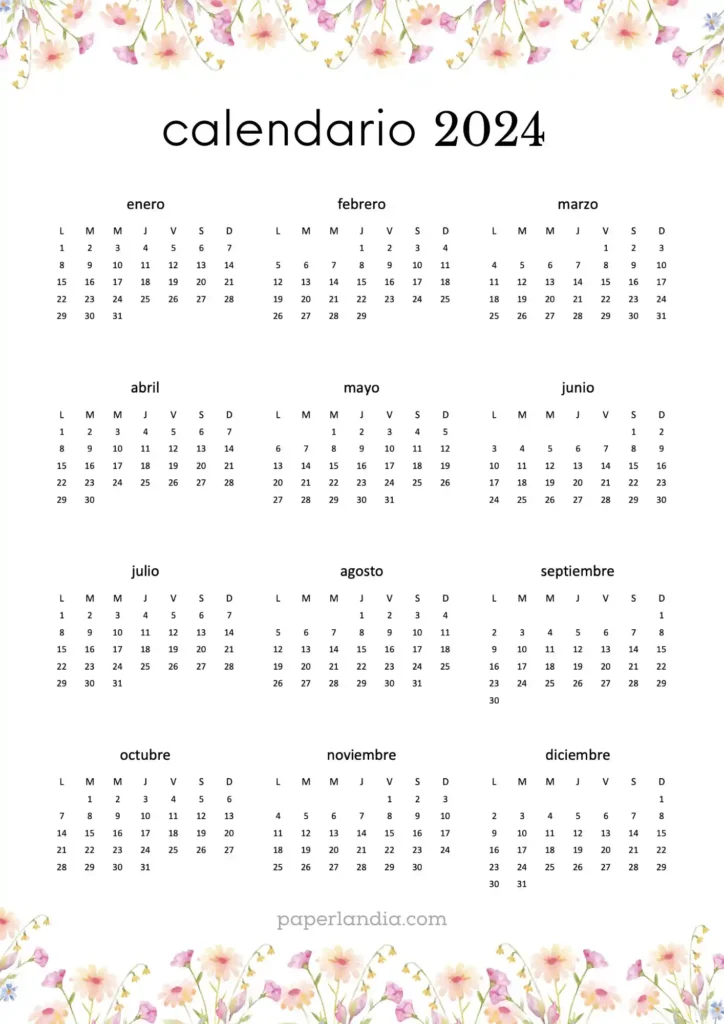 Calendario Anual 2024 Vertical Con Flores De Campo 724x1024.webp