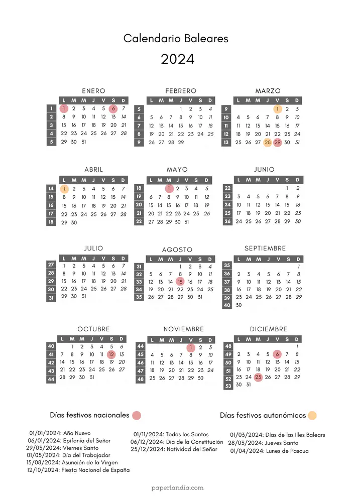 calendario laboral islas baleares 2024
