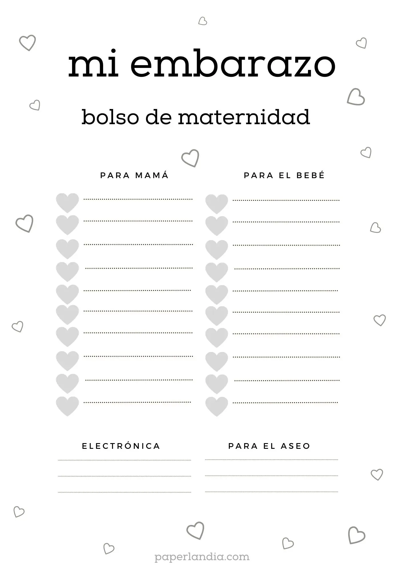 Mi embarazo: bolso de maternidad con corazones V2-04