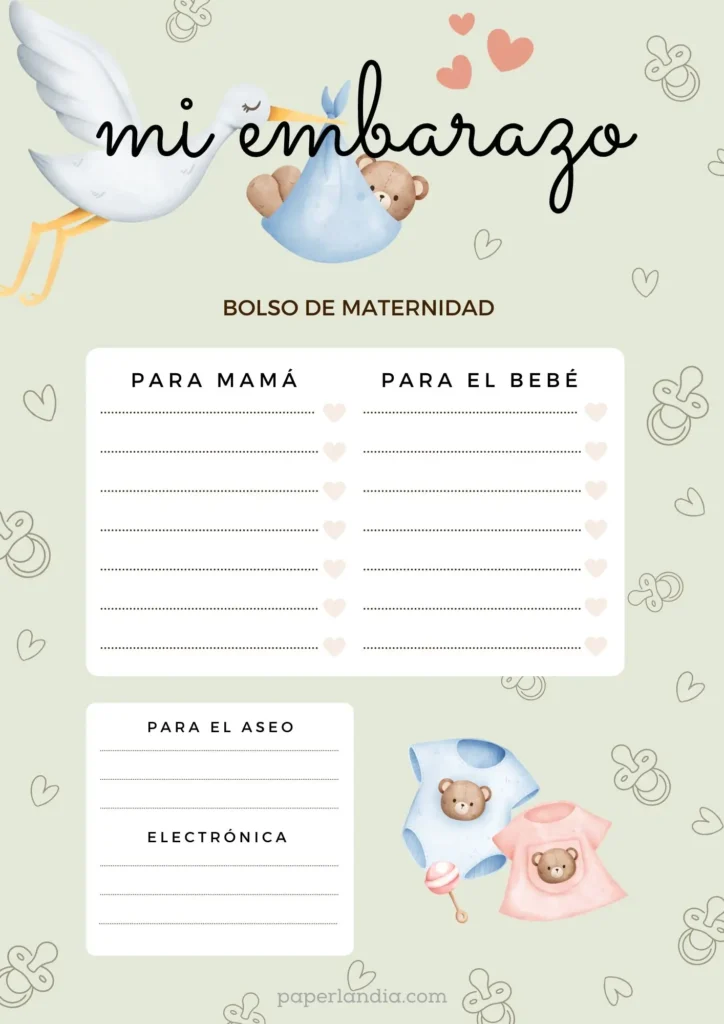 Mi embarazo: bolso de maternidad verde V1 04