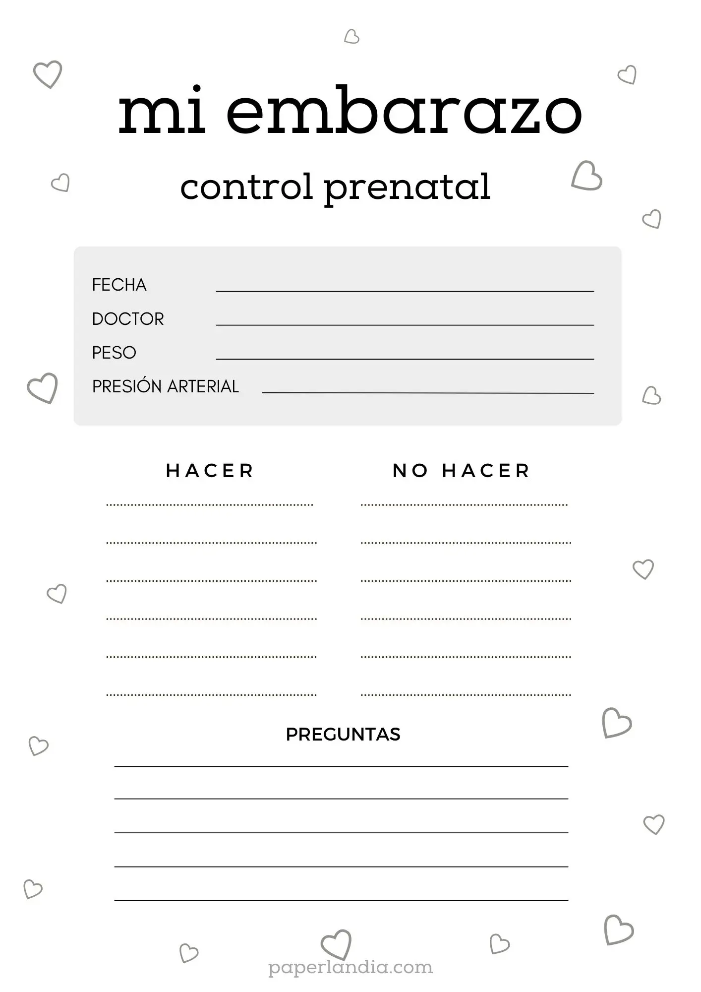Mi embarazo: control prenatal con corazones V2-05
