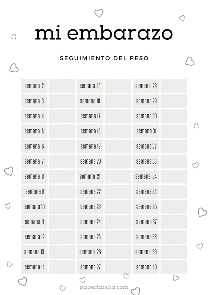 Mi embarazo: seguimiento del peso con corazones V2 01