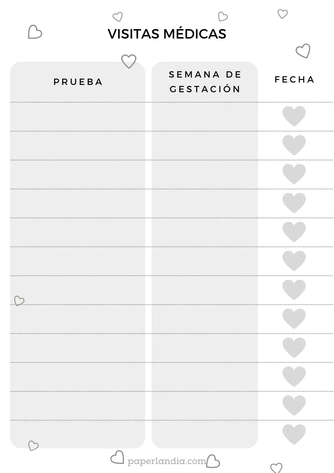 Mi embarazo: visitas médicas con corazones V2-06
