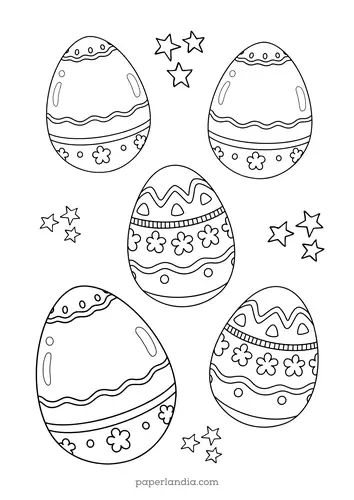 dibujo de huevos para colorear para imprimir pdf gratis